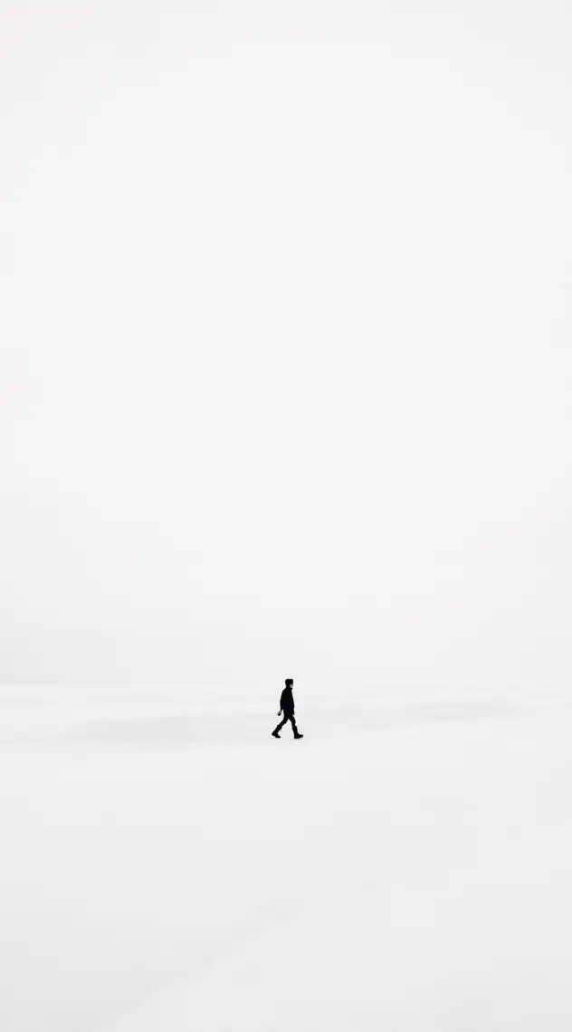 Man walking in the snow